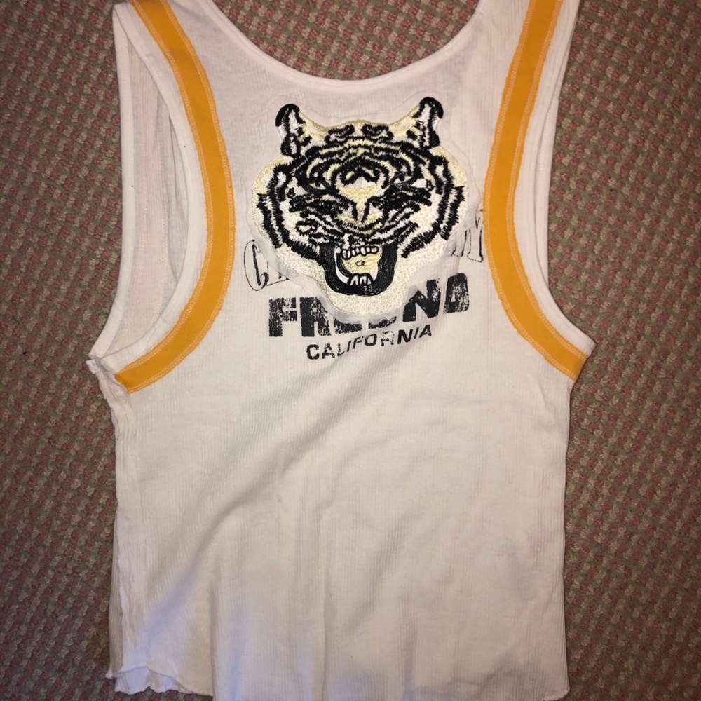 free people tank with california logo and tiger